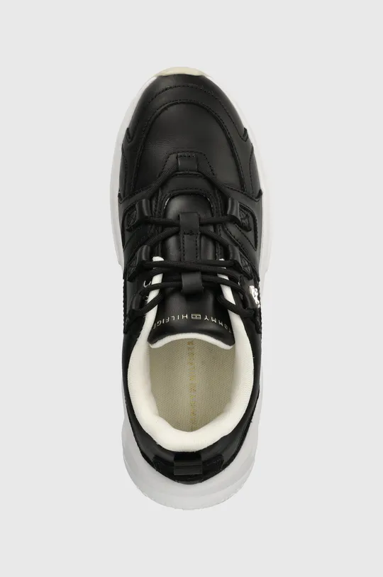 μαύρο Δερμάτινα αθλητικά παπούτσια Tommy Hilfiger TH PREMIUM RUNNER LTHR