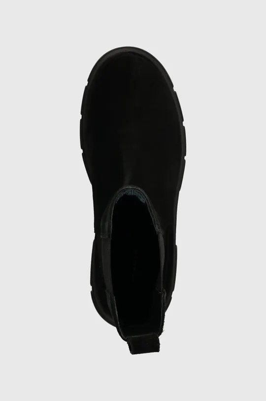 fekete Tommy Hilfiger magasszárú cipő velúrból ESSENTIAL SUEDE CHELSEA BOOT