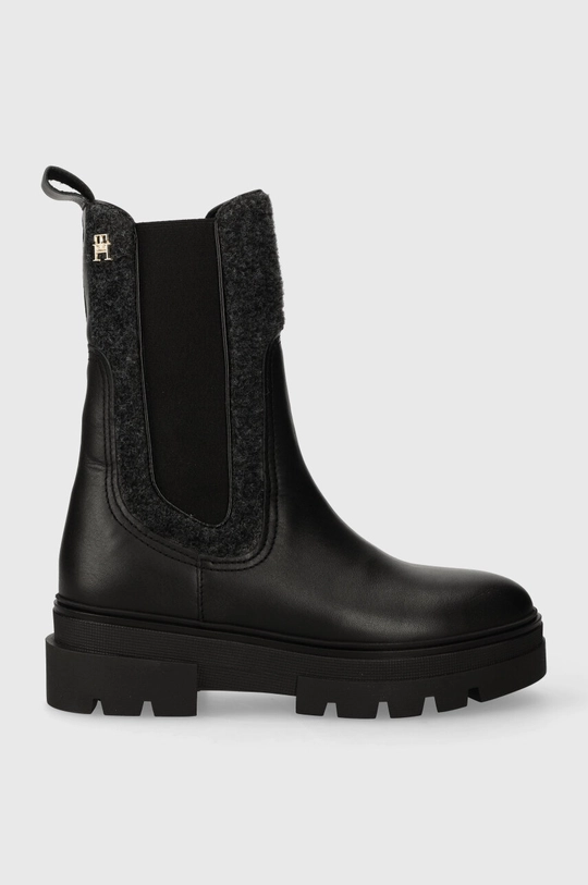 fekete Tommy Hilfiger bokacsizma SEASONAL FEMININE CHELSEA BOOT Női