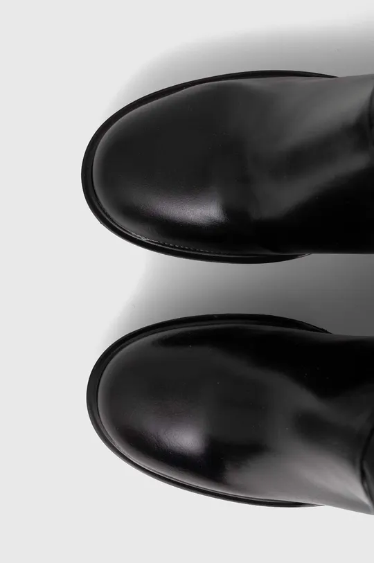 črna Usnjeni elegantni škornji Tommy Hilfiger ELEVATED PLATEAU LONGBOOT