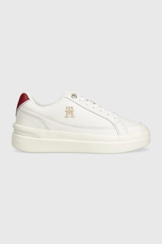 biały Tommy Hilfiger sneakersy skórzane TH ELEVATED COURT SNEAKER Damski