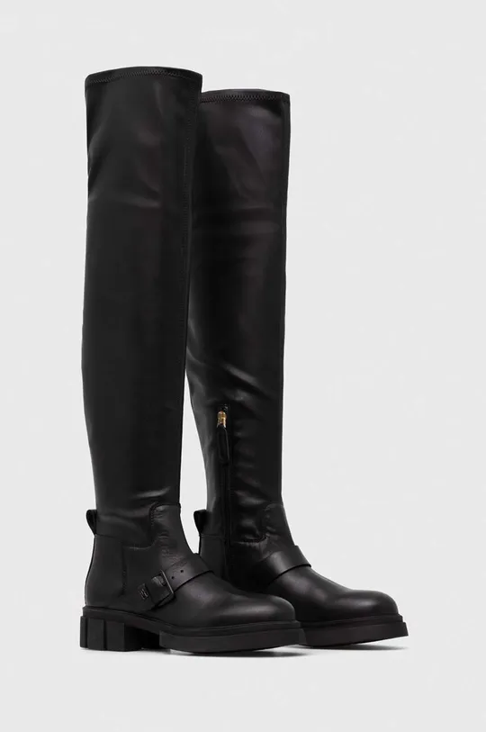 Elegantni škornji Tommy Hilfiger STRETCH MONOCHROMATIC LONGBOOT črna