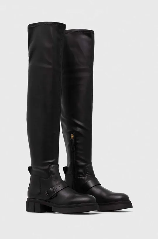 Μπότες Tommy Hilfiger STRETCH MONOCHROMATIC LONGBOOT μαύρο