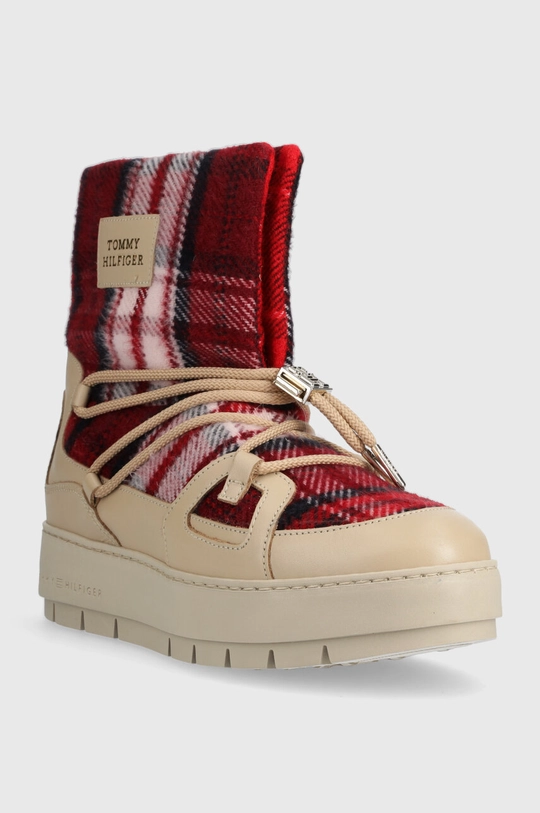 Μπότες χιονιού Tommy Hilfiger TARTAN SNOWBOOT μπεζ