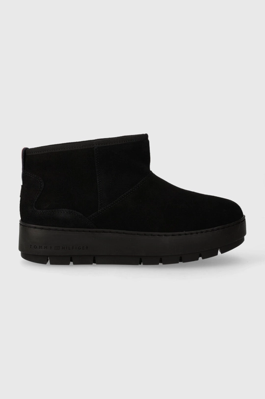 czarny Tommy Hilfiger śniegowce zamszowe COOL SUEDE SNOWBOOT Damski