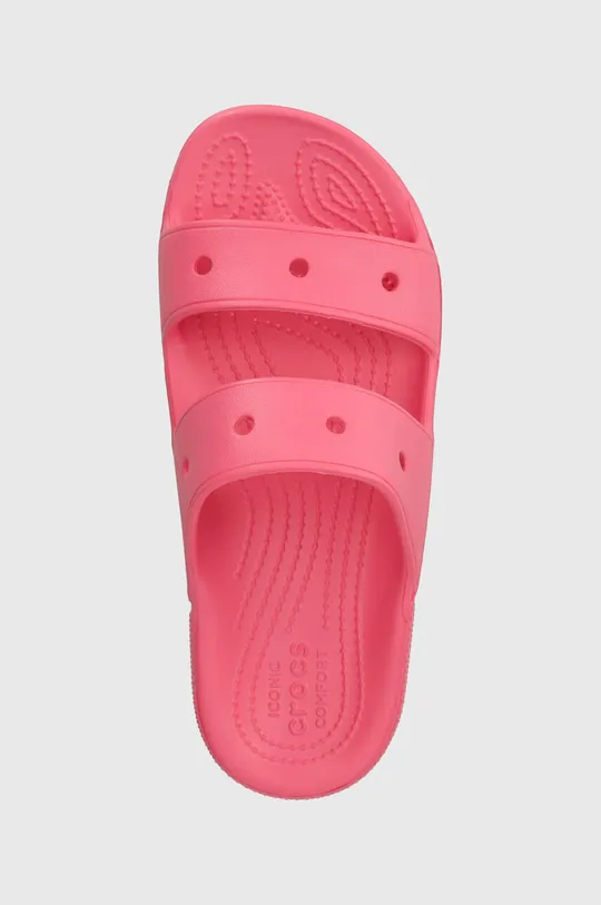 pink Crocs sliders