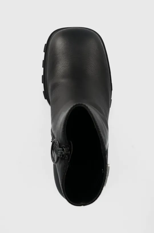 čierna Kožené členkové topánky Tommy Jeans TJW HIGH HEEL ANKLE BOOT