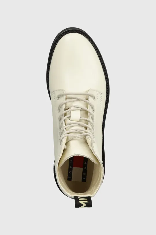 λευκό Δερμάτινες μπότες Tommy Jeans TJW LACE UP FLAT BOOT