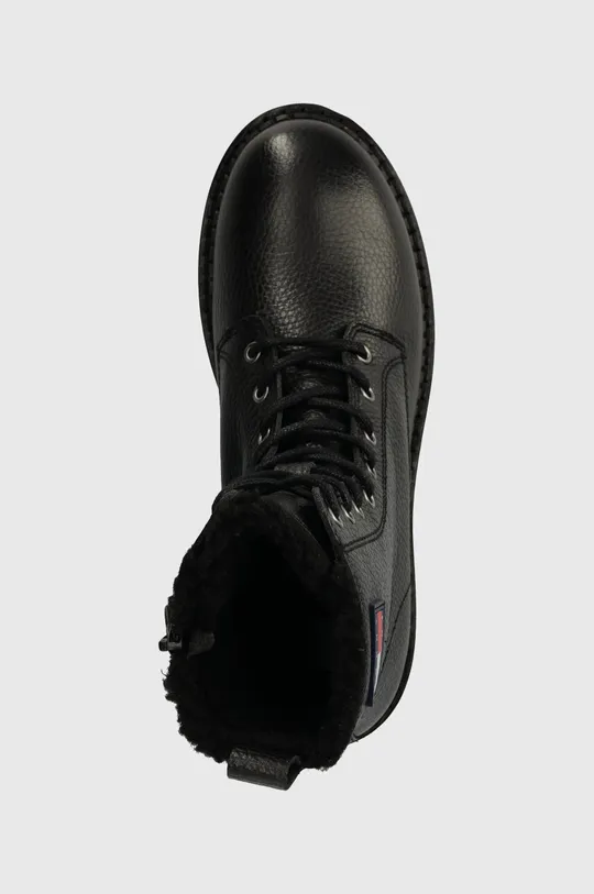 črna Usnjeni nizki škornji Tommy Jeans TJW URBAN BOOT TUMBLED LTR WL
