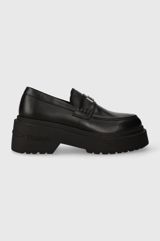 črna Usnjeni mokasini Tommy Jeans TJW CHUNKY LOAFER Ženski