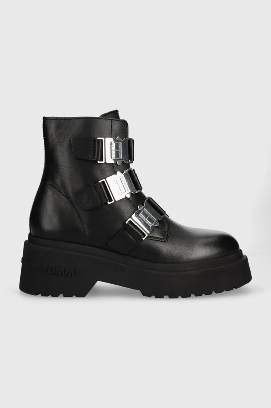 μαύρο Δερμάτινες μπότες Tommy Jeans TJW CHUNKY BOOT HARDWARE Γυναικεία