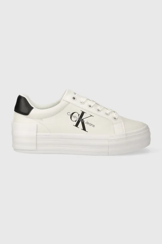 bianco Calvin Klein Jeans sneakers in pelle BOLD VULC FLATFORM LACEUP LTH WN Donna