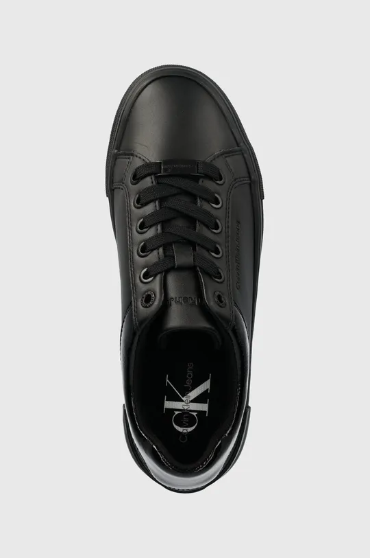 μαύρο Δερμάτινα αθλητικά παπούτσια Calvin Klein Jeans BOLD VULC FLATF LOW LACEUP LTH W