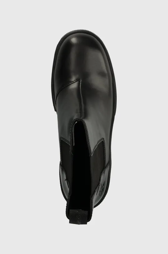 čierna Kožené členkové topánky Calvin Klein Jeans CHUNKY HEELED CHELSEA BOOT LTH