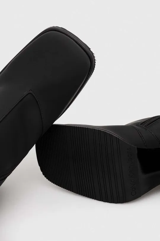 čierna Kožené členkové topánky Calvin Klein Jeans HEEL ZIP BOOT LTH WN
