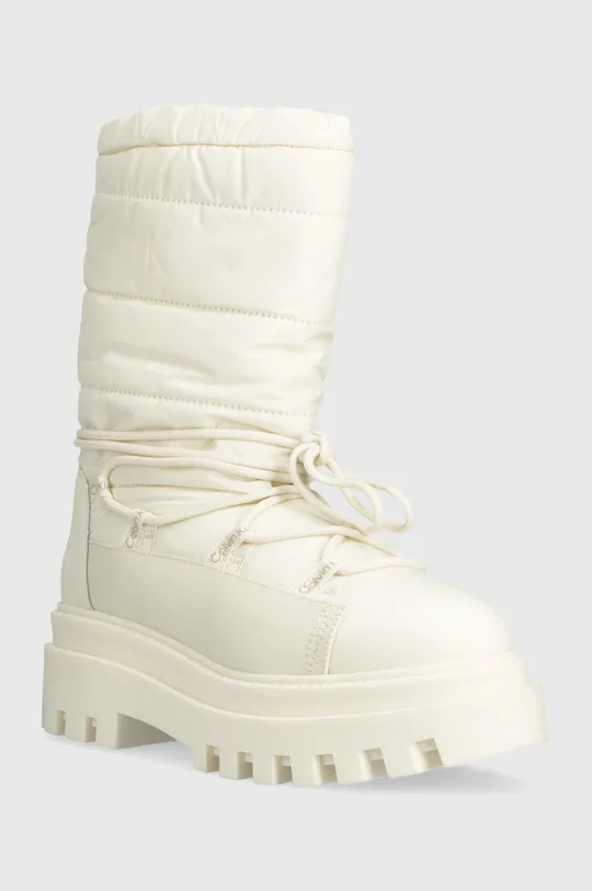 Calvin Klein Jeans śniegowce FLATFORM SNOW BOOT NYLON WN beżowy