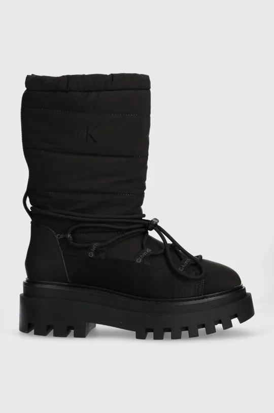 crna Čizme za snijeg Calvin Klein Jeans FLATFORM SNOW BOOT NYLON WN Ženski