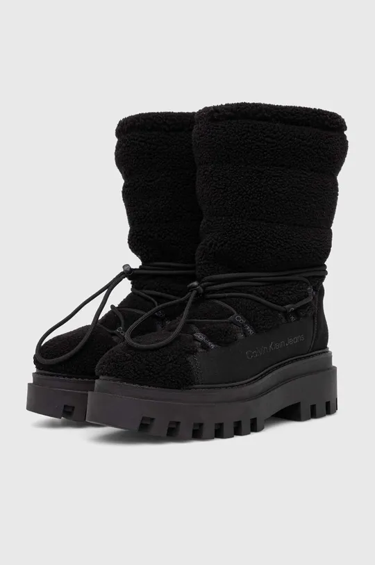 Calvin Klein Jeans śniegowce FLATFORM SNOW BOOT SHERPA WN czarny