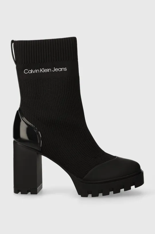 crna Gležnjače Calvin Klein Jeans PLATFORM KNIT SOCK WN Ženski