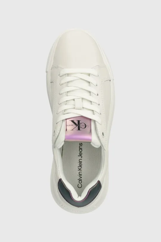 λευκό Δερμάτινα αθλητικά παπούτσια Calvin Klein Jeans CHUNKY CUPSOLE LACEUP LTH WN