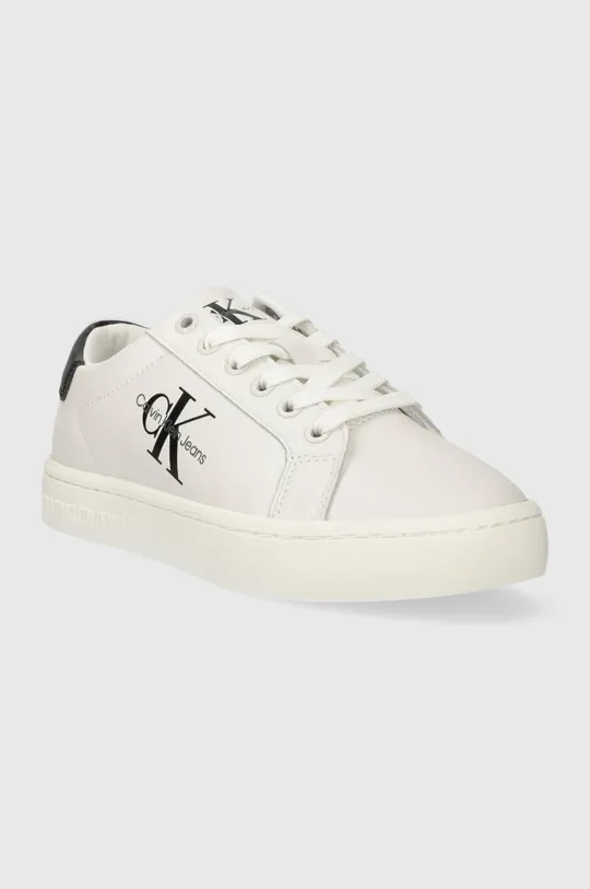Calvin Klein Jeans sneakers in pelle CLASSIC CUPSOLE LACEUP LTH WN bianco