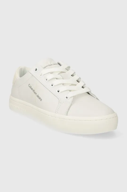 Calvin Klein Jeans sneakersy skórzane CLASSIC CUPSOLE LACEUP LTH WN beżowy