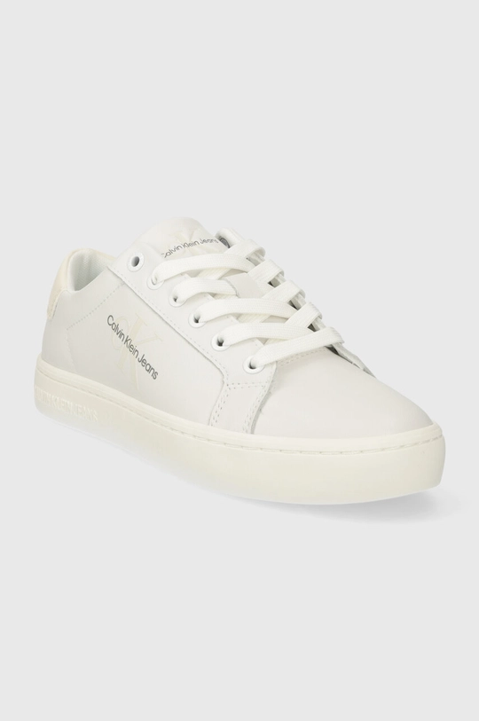 Calvin Klein Jeans sneakersy skórzane CLASSIC CUPSOLE LACEUP LTH WN beżowy