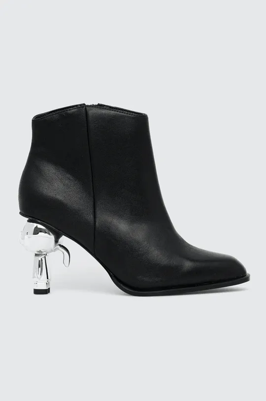 čierna Kožené členkové topánky Karl Lagerfeld IKON HEEL Dámsky