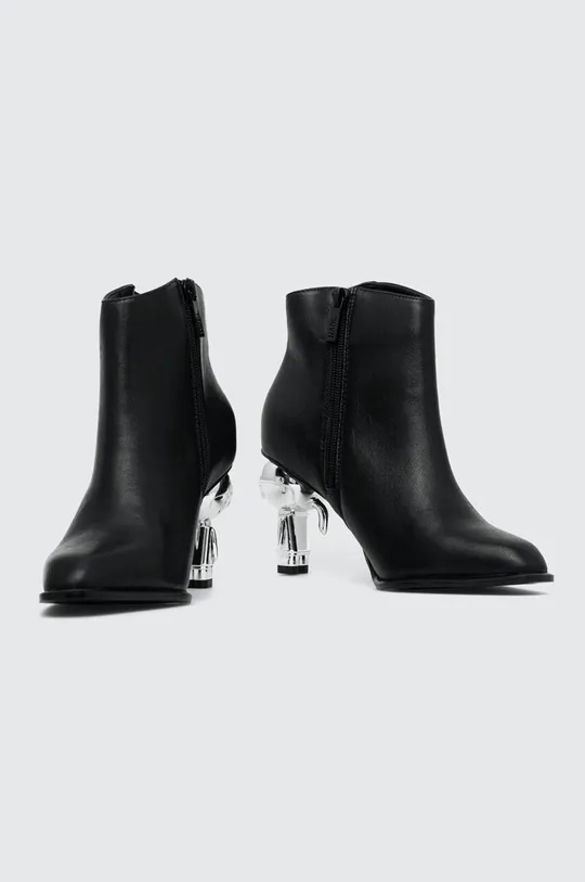 Kožené členkové topánky Karl Lagerfeld IKON HEEL čierna