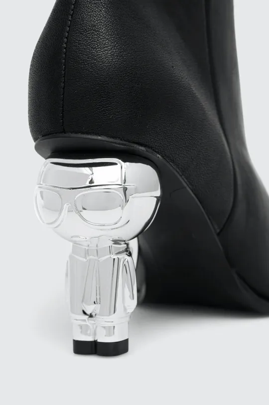 czarny Karl Lagerfeld botki skórzane IKON HEEL