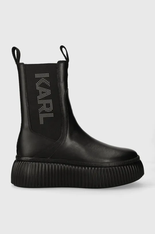 μαύρο Δερμάτινες μπότες τσέλσι Karl Lagerfeld KREEPER LO KC Γυναικεία