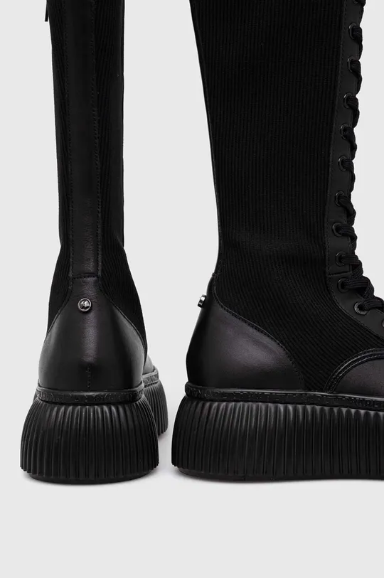 Elegantni škornji Karl Lagerfeld KREEPER LO KC  Zunanjost: Tekstilni material, Naravno usnje Notranjost: Sintetični material Podplat: Sintetični material