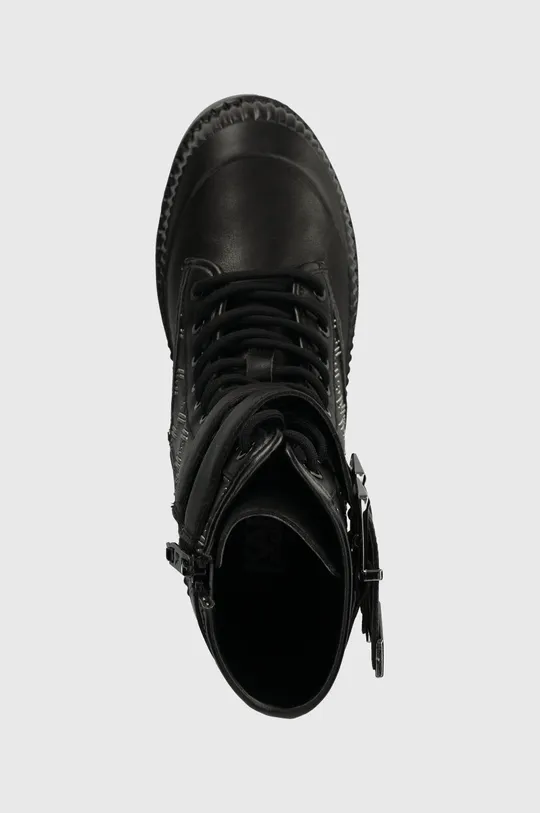 črna Usnjeni nizki škornji Karl Lagerfeld TREKKA II KC
