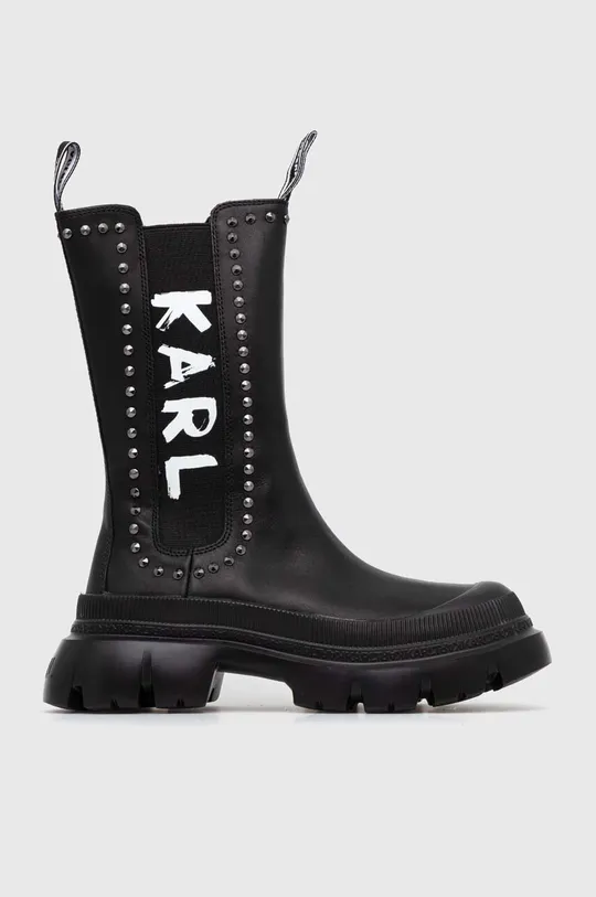 čierna Kožené členkové topánky Karl Lagerfeld TREKKA MAX KC Dámsky