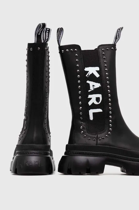 Karl Lagerfeld bőr csizma TREKKA MAX KC  Szár: természetes bőr Belseje: szintetikus anyag,  textil Talp: szintetikus anyag