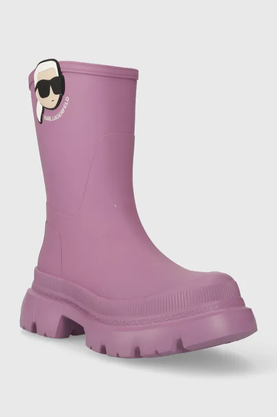 Gumijasti škornji Karl Lagerfeld TREKKA RAIN NFT vijolična