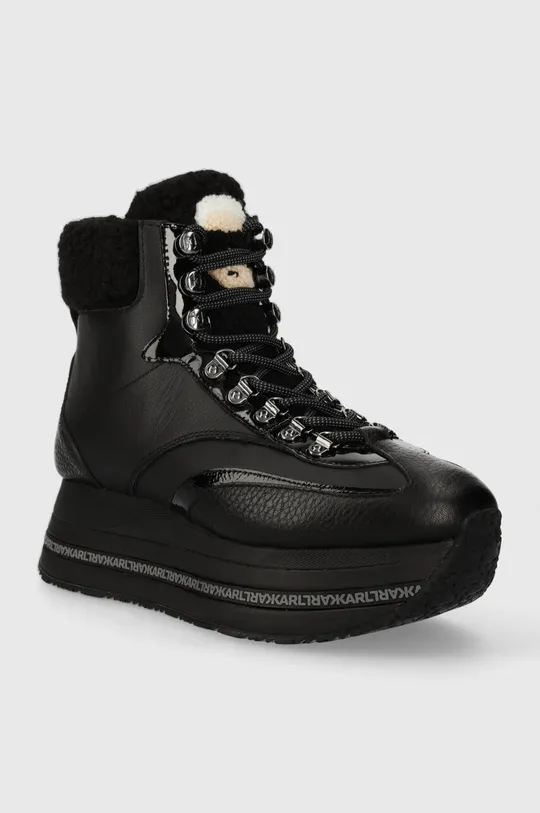 Δερμάτινα παπούτσια Karl Lagerfeld VELOCITA MAX KC μαύρο