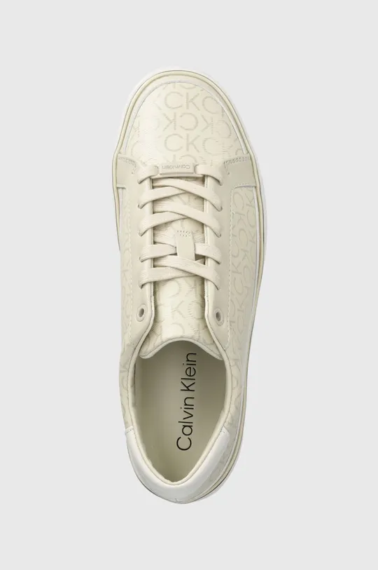 beżowy Calvin Klein sneakersy FLATFORM CUPSOLE LACE UP-EPI MN