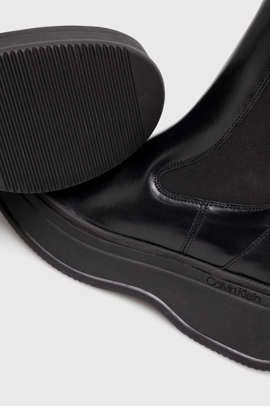 Calvin Klein sztyblety skórzane PITCHED CHELSEA BOOT Damski