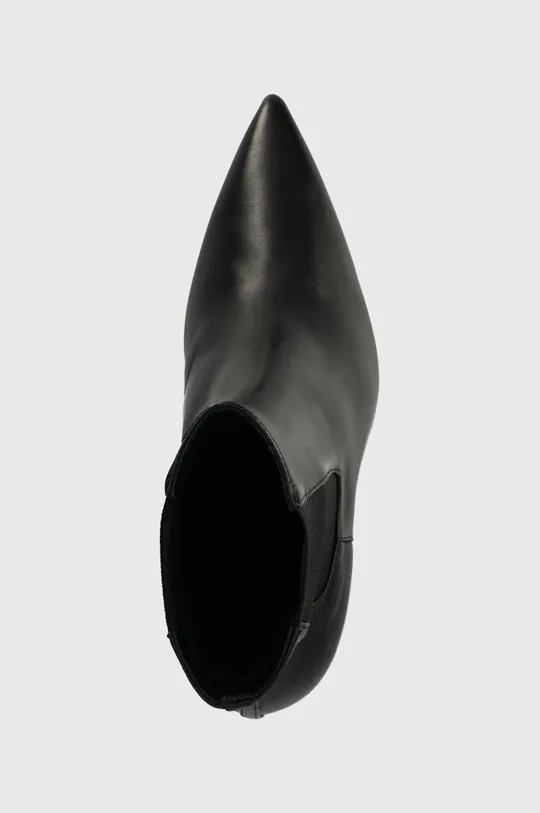 čierna Kožené topánky chelsea Calvin Klein GEO STILETTO CHELSEA BOOT 90
