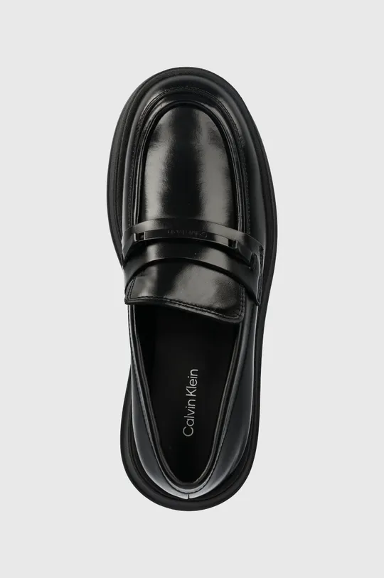 μαύρο Δερμάτινα μοκασίνια Calvin Klein PITCHED LOAFER W/HW