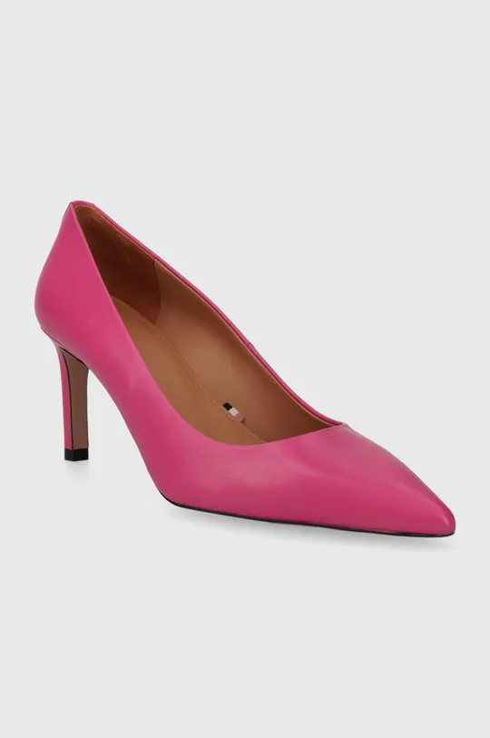 Шкіряні туфлі BOSS Janet Pump 70-N рожевий