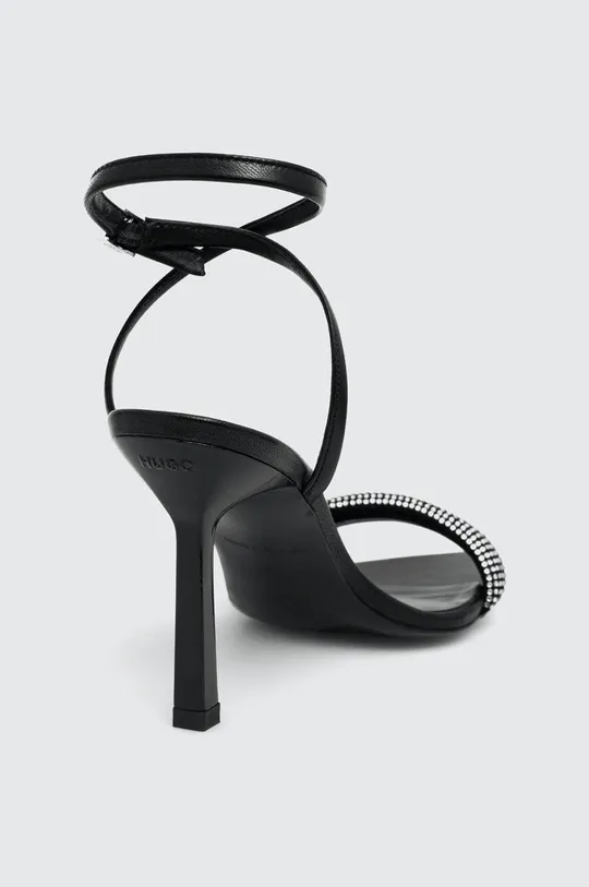 Usnjeni sandali HUGO Katniss Sandal 90 Zunanjost: Naravno usnje Notranjost: Sintetični material Podplat: Sintetični material