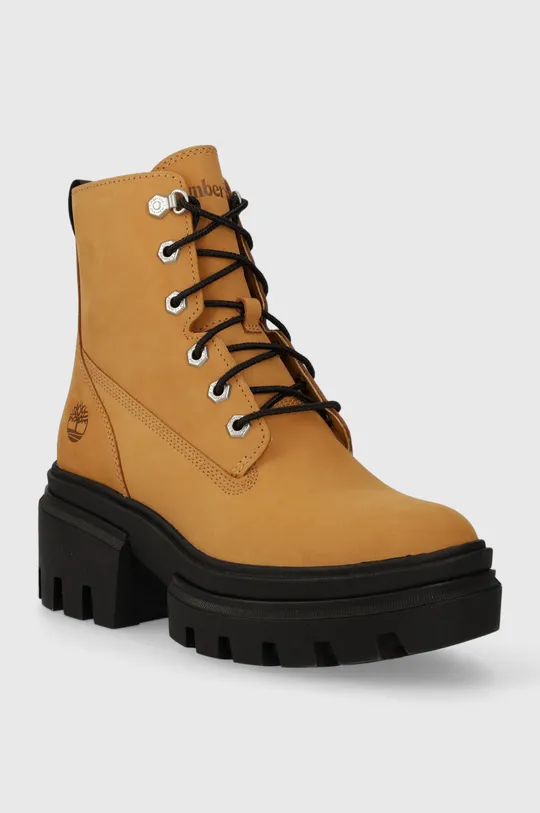 Kožené workery Timberland Everleigh Boot 6in LaceUp hnedá