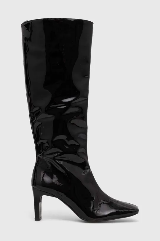 črna Usnjeni elegantni škornji Alohas Isobel Ženski