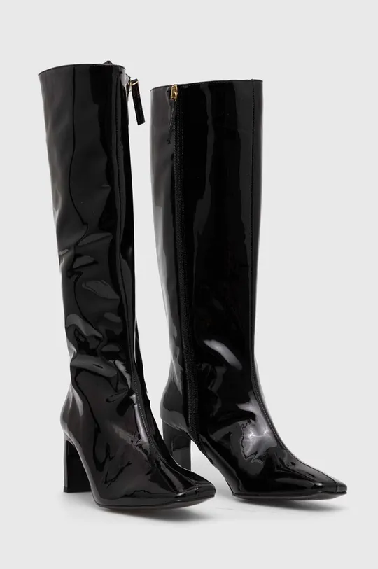 Usnjeni elegantni škornji Alohas Isobel črna