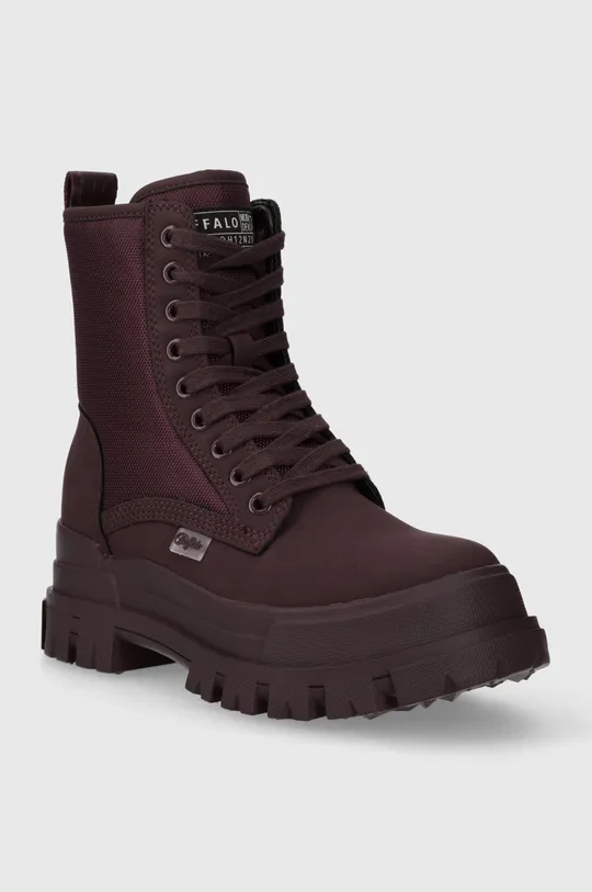 Členkové topánky Buffalo Aspha Com2 Laceup Mid burgundské