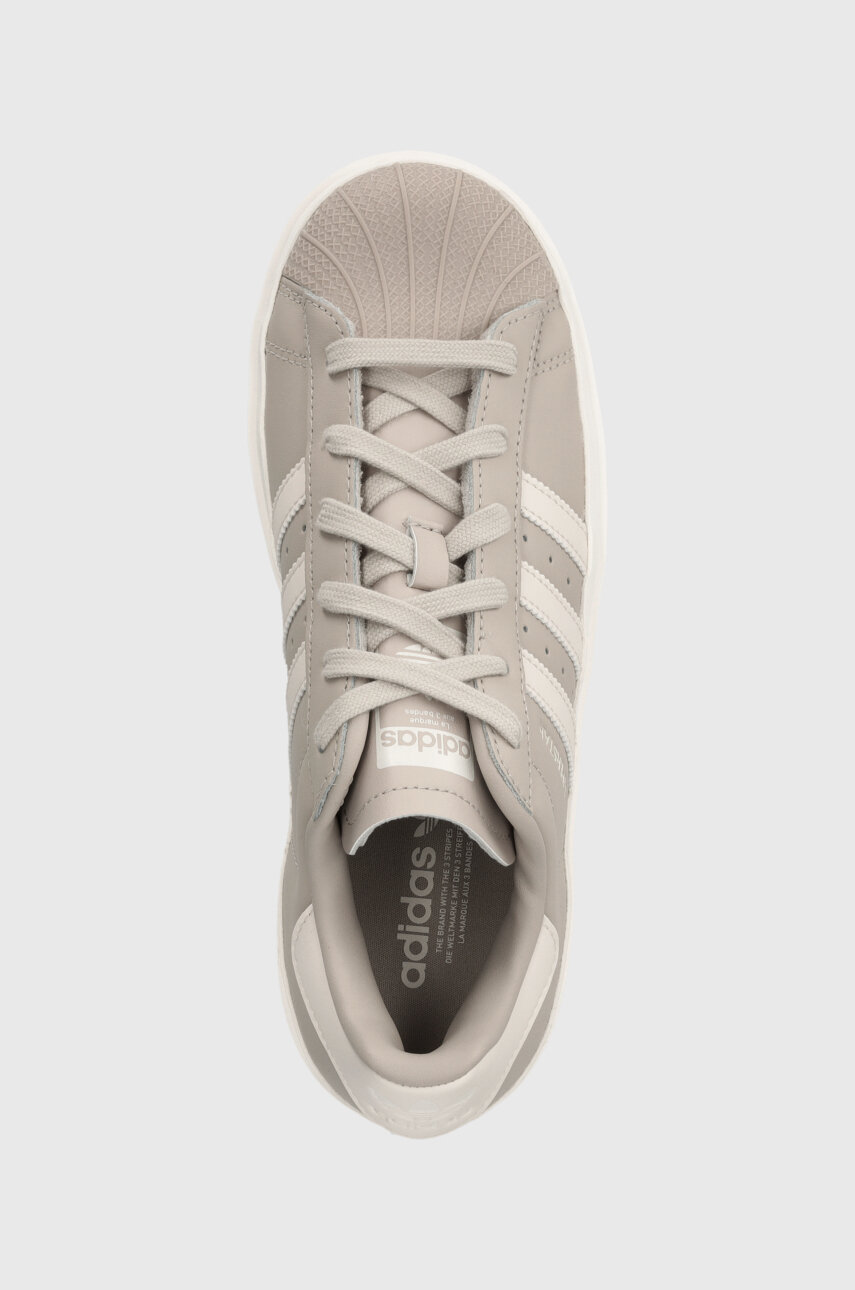 μπεζ Δερμάτινα αθλητικά παπούτσια adidas Originals Superstar Bonega