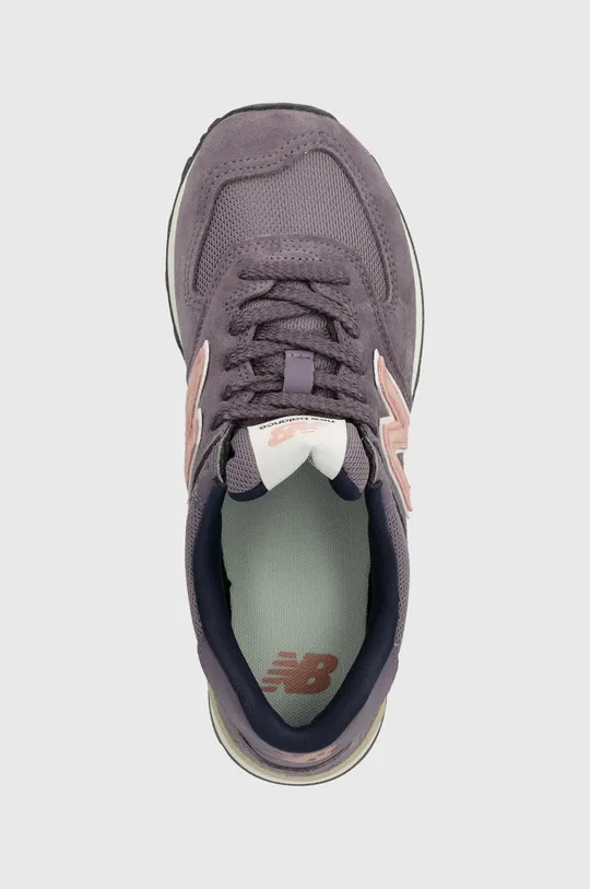 violet New Balance sneakers din piele întoarsă 574