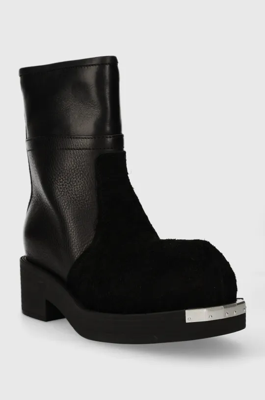 Kožené kotníkové boty MM6 Maison Margiela Ankle Boot černá